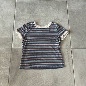 This is a blue striped shirt from KOHL’S size s